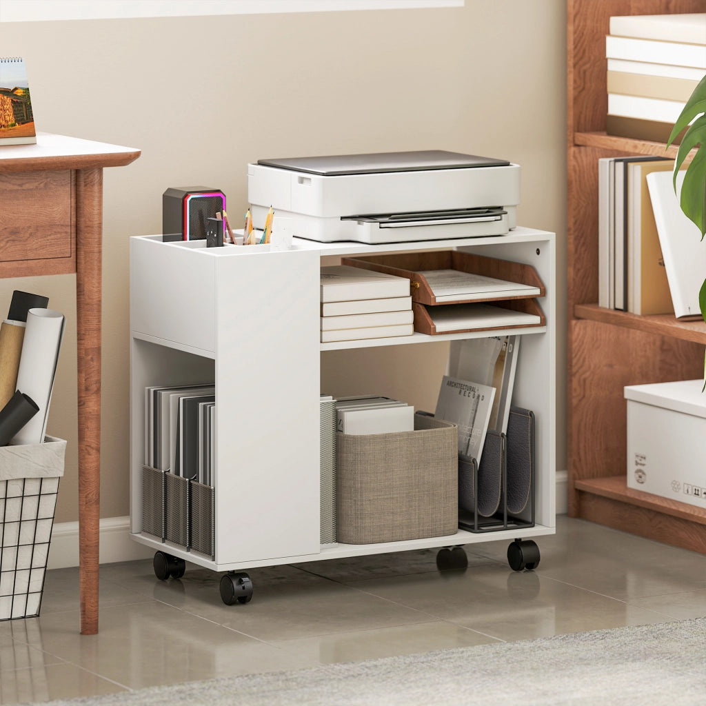 Scrivania per computer con cassetti ¨C zephmum ¨C 70x34x60 cm bianco