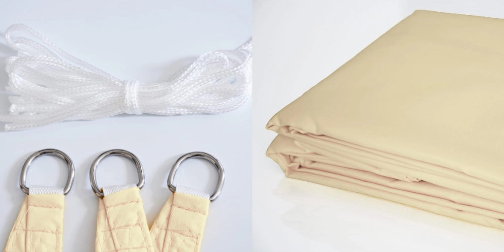 AIO FACTORY Vela ombreggiante impermeabile 4x3 m Beige - Soluzione per ombrelloni da giardino