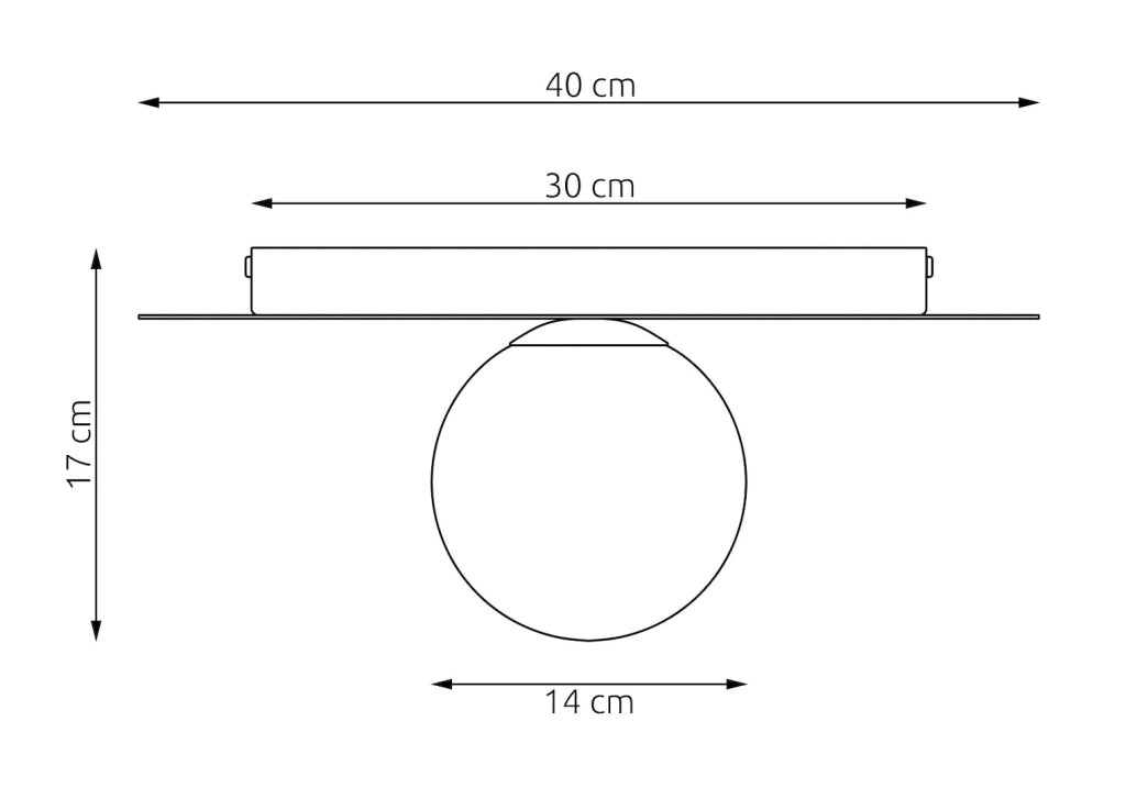 Lampada da soffitto SOLAR 1xE14 sfera vetro beige Emibig