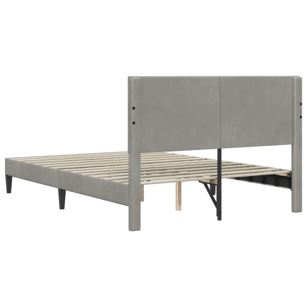 Struttura del letto-Giroletto Grigio Chiaro 120 x 190 cm Velluto 919482