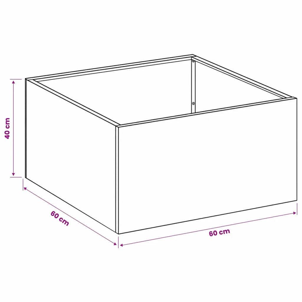 Vaso da giardino 2 pz Ruggine 60 x 60 x 40 cm Acciaio Corten 8005105