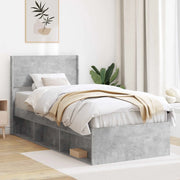 Struttura del letto con stoccaggio e testata Grigio Cemento 3414254