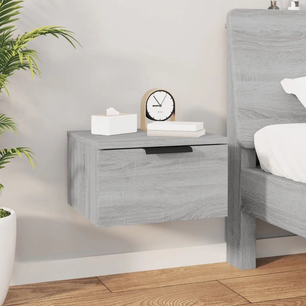 Comodino a Muro Grigio Sonoma 34x30x20 cm 817089