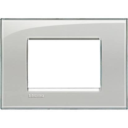 Placca quadra Bticino 3 moduli grigio ghiaccio