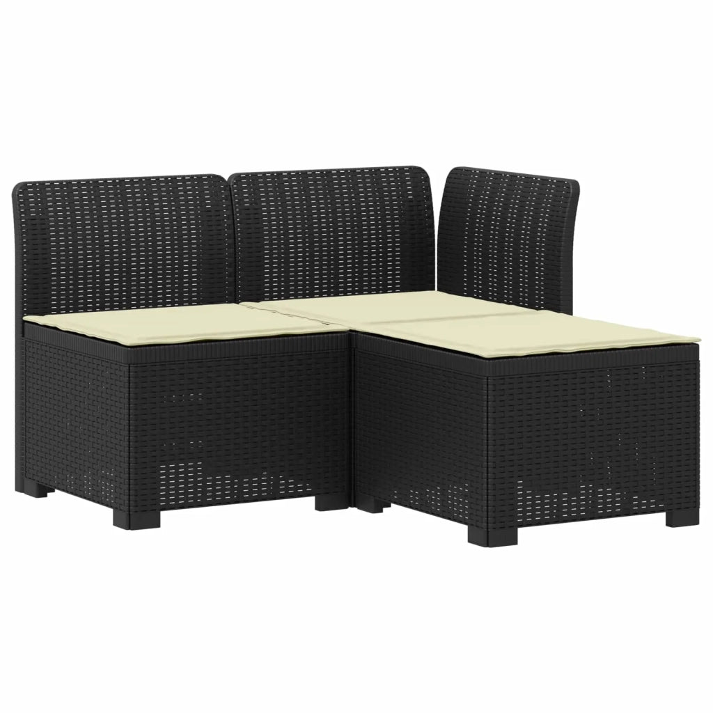 Divano da esterno-Divano da Giardino 3 posti con cuscini in look rattan PP 367440