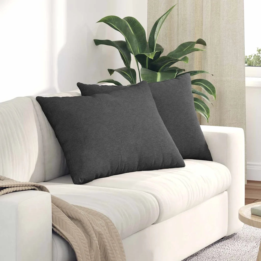 Cuscini da Divano 2 pz-Set di 2 Cuscini per Sofa Grigio scuro 70 x 50 cm 728432