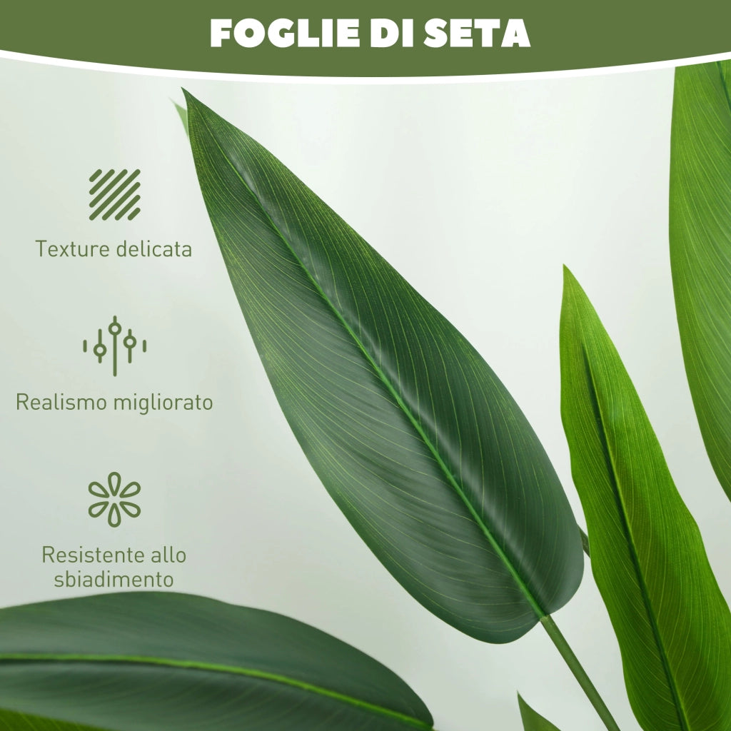 Pianta Artificiale Uccello del Paradiso ¨C Minimal ¨C Verde 140 cm con Vaso