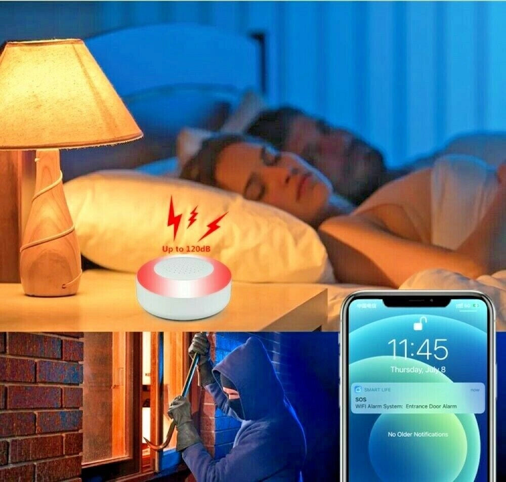 Kit antifurto allarme wifi smart home compatibile con Alexa e Google Assistant
