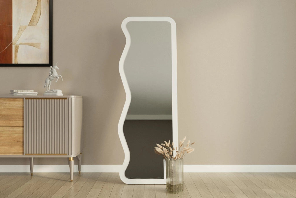 Specchio in legno "Asel" - 50 x 160 cm - Bianco