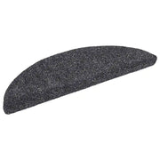 Tappetini per scale autoadesivi 30 pz 56x17x3 cm Grigio scuro semicircolari 3365680