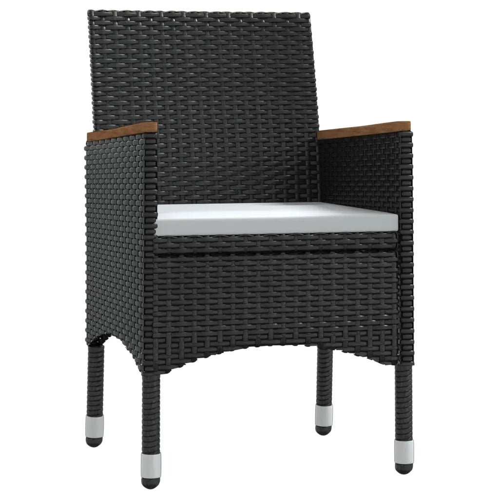 Set da Pranzo da Giardino 5 pz con Cuscini Nero 3099343