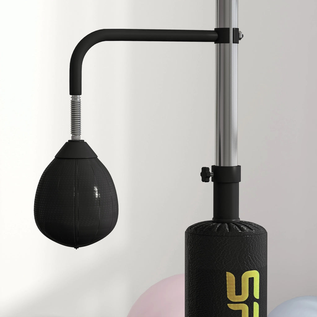 Sacco da Boxe con Supporto ¨C Xylo ¨C Altezza Regolabile 140-205 cm, Speed Ball, Barra Girevole, Nero