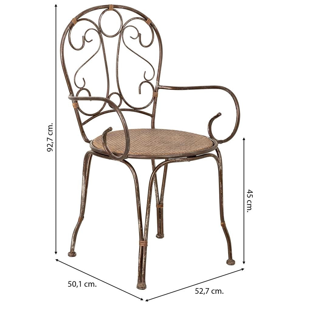 Sedia in metallo 52,7x50,1x45/92,7h cm marrone