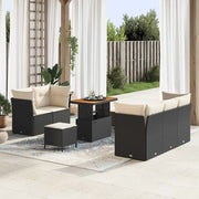 Set Divano da Giardino con cuscino 8 pcs Nero e crema 3363380