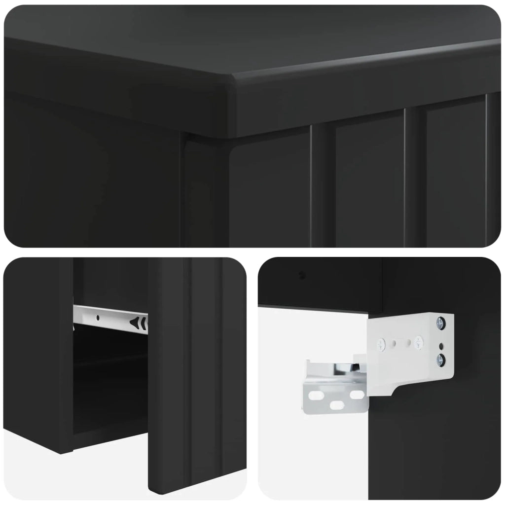 Mobile Lavabo da Parete Nero 39 x 41 x 62,5 cm 890573