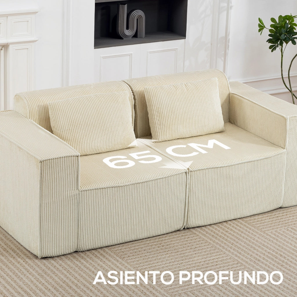 Divano 3 Posti Trapuntato in Velluto ¨C Zephmum ¨C Beige
