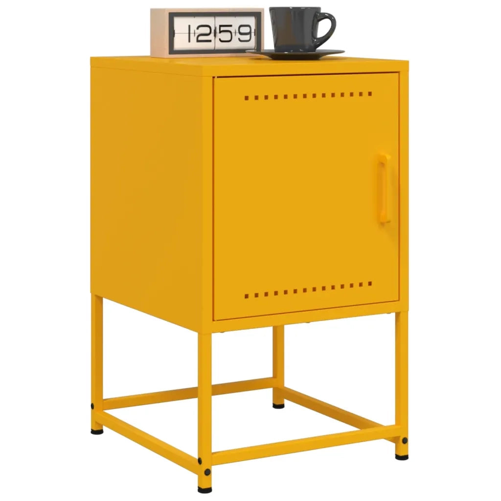 Comodino-Tavolino da notte Giallo Senape 36x39x60,5 cm in Acciaio 846126