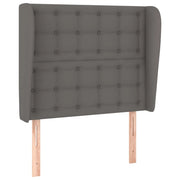 Testiera | Testata ad Orecchio Grigio Scuro 93x23x118/128cm in Similpelle