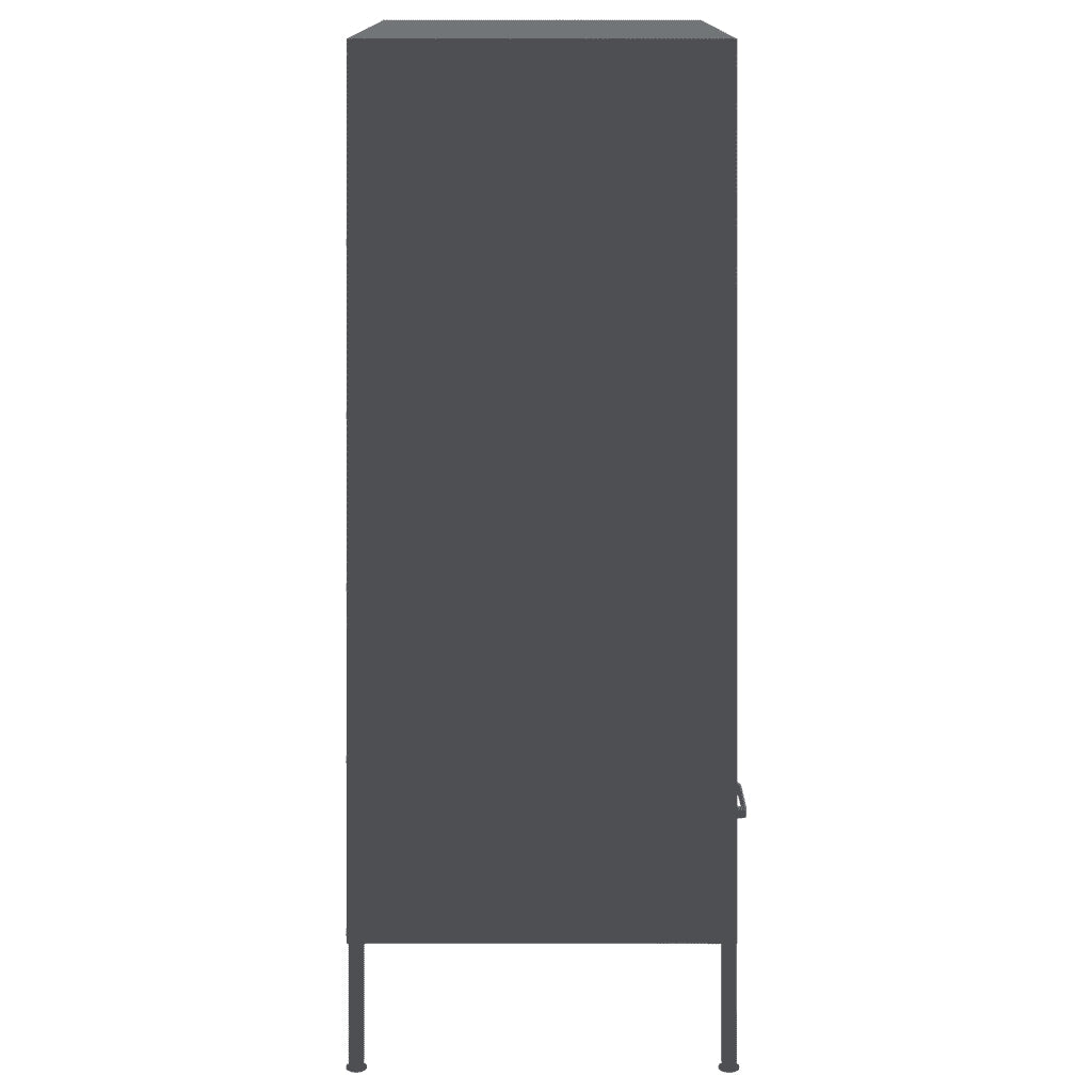 Credenza | Madia | Buffet da pranzo | Armadio da pranzo Antracite 68x39x101,5 cm Acciaio