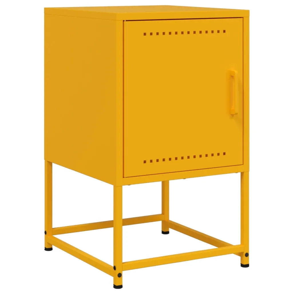 Comodino-Tavolino da notte Giallo Senape 36x39x60,5 cm in Acciaio 846126