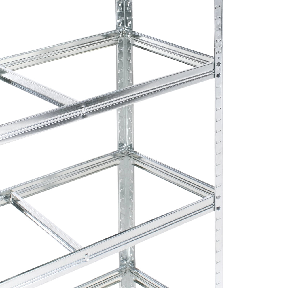 Set di 2 scaffali in metallo per giardino, garage 5 mensole argento portaoggetti da giardino autoportante