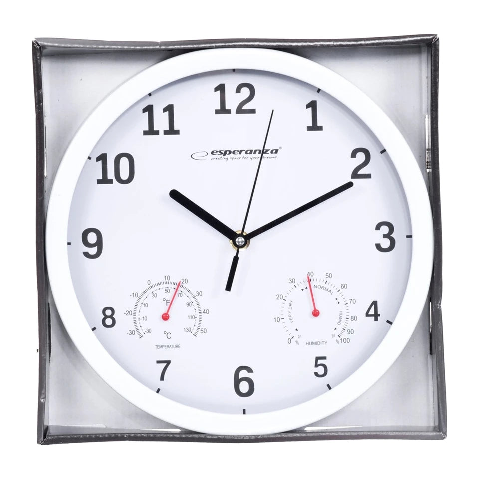 Orologio da parete meccanico Esperanza EHC016K, rotondo, nero