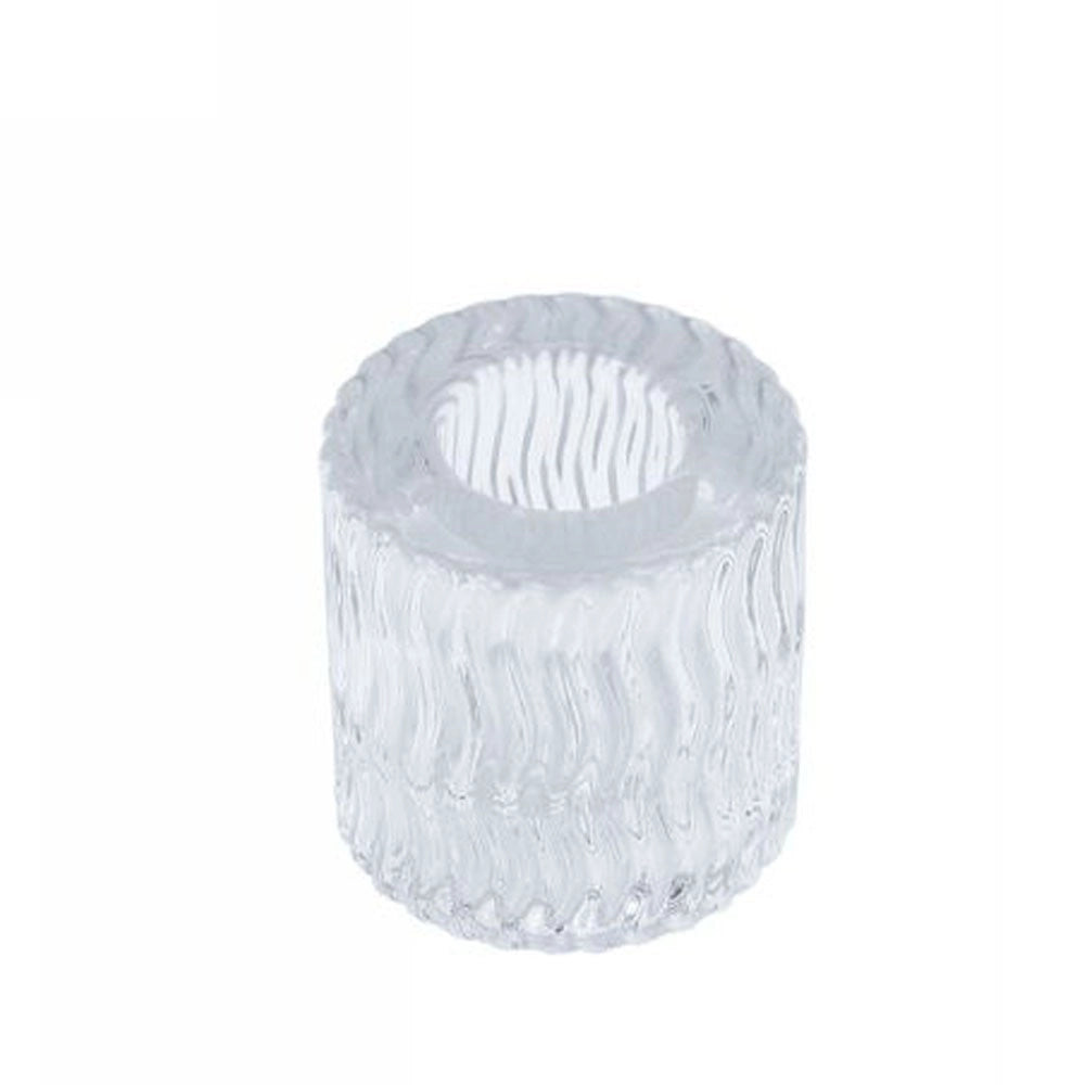 Trade Shop - 2 Porta Candela Lanterna Rotondo Bomboniera Matrimonio Decorazione Tea Light 5x5 - Trasparente