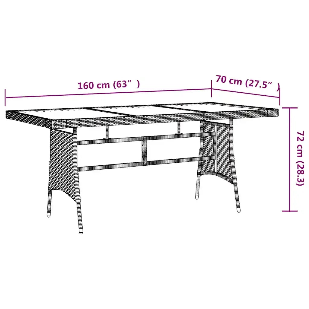 Set da Pranzo per Esterni 9 pz in Polyrattan Nero 3120110