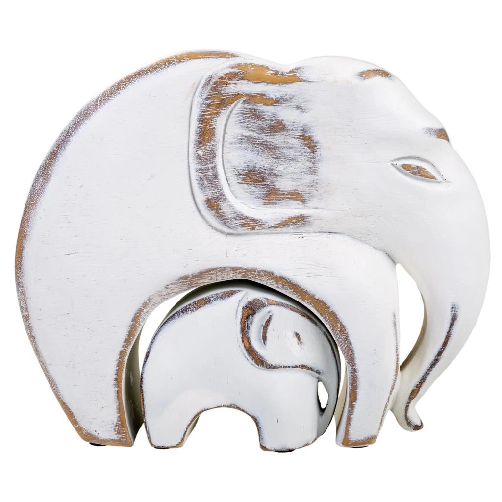 Figura elefante bianco 25,5x8,5x21,5h