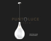 SOSPENSIONE OTTONE SAT. 1 LUCE VETRO GRANDE TRASPARENTE 1193OS-SG-TR