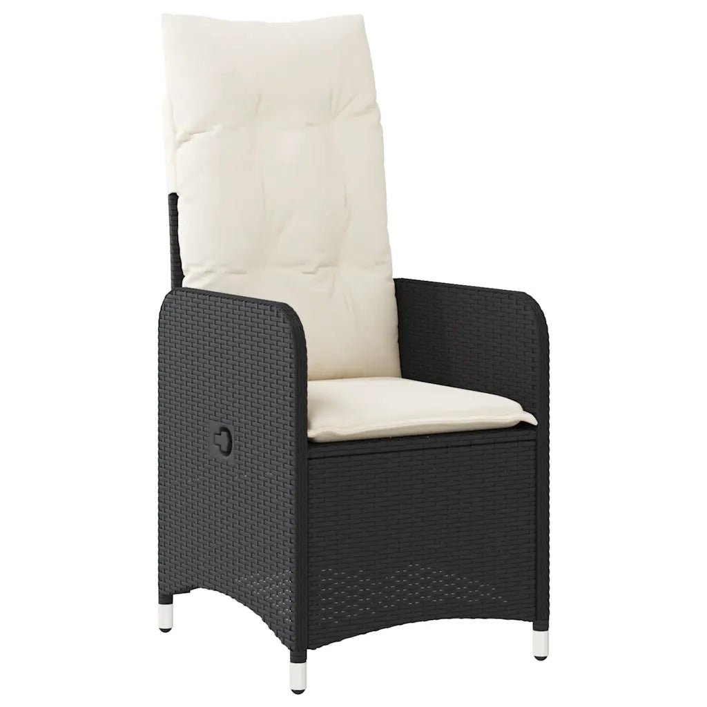 Set Bistrò da Giardino 9 pz con Cuscini in Polyrattan Nero 3276997