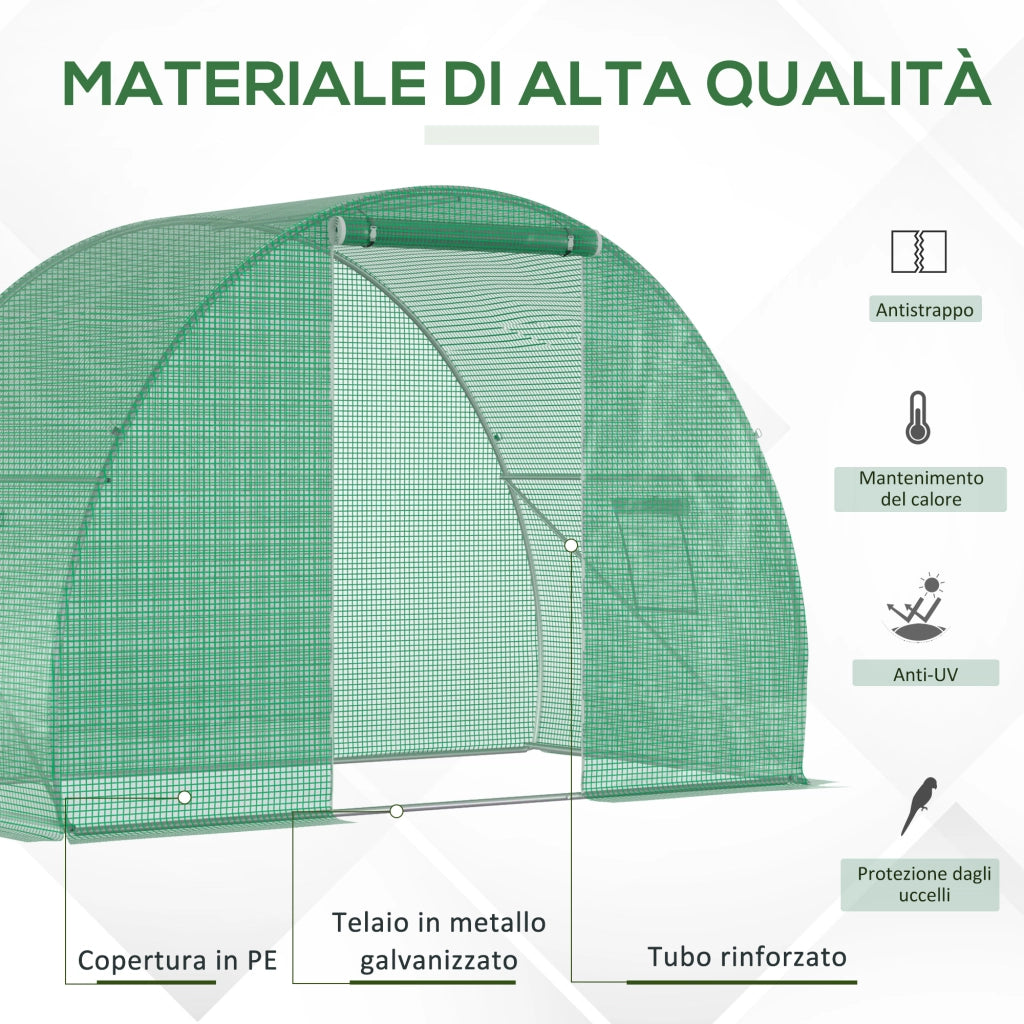 Serra da Giardino in Acciaio con Finestre ¨C Minimal ¨C Verde 1.5x3x2m