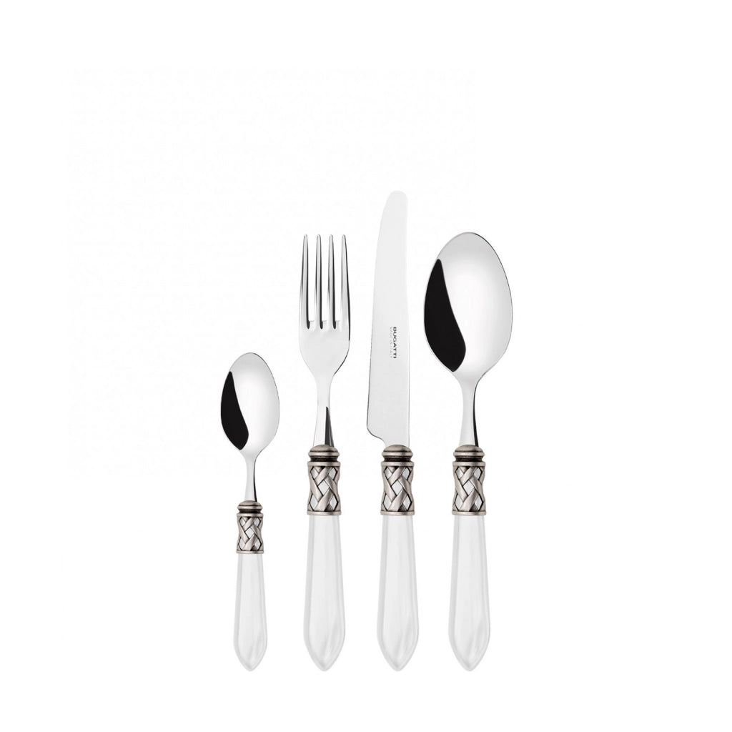 ALADDIN Ghiera Argento Anticato, Posate Set 24 Pz, Scatola
