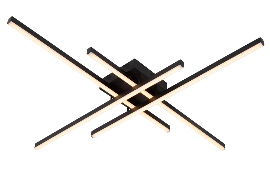 Lampada da soffitto LED nera 4 luci NOVAK Lucide