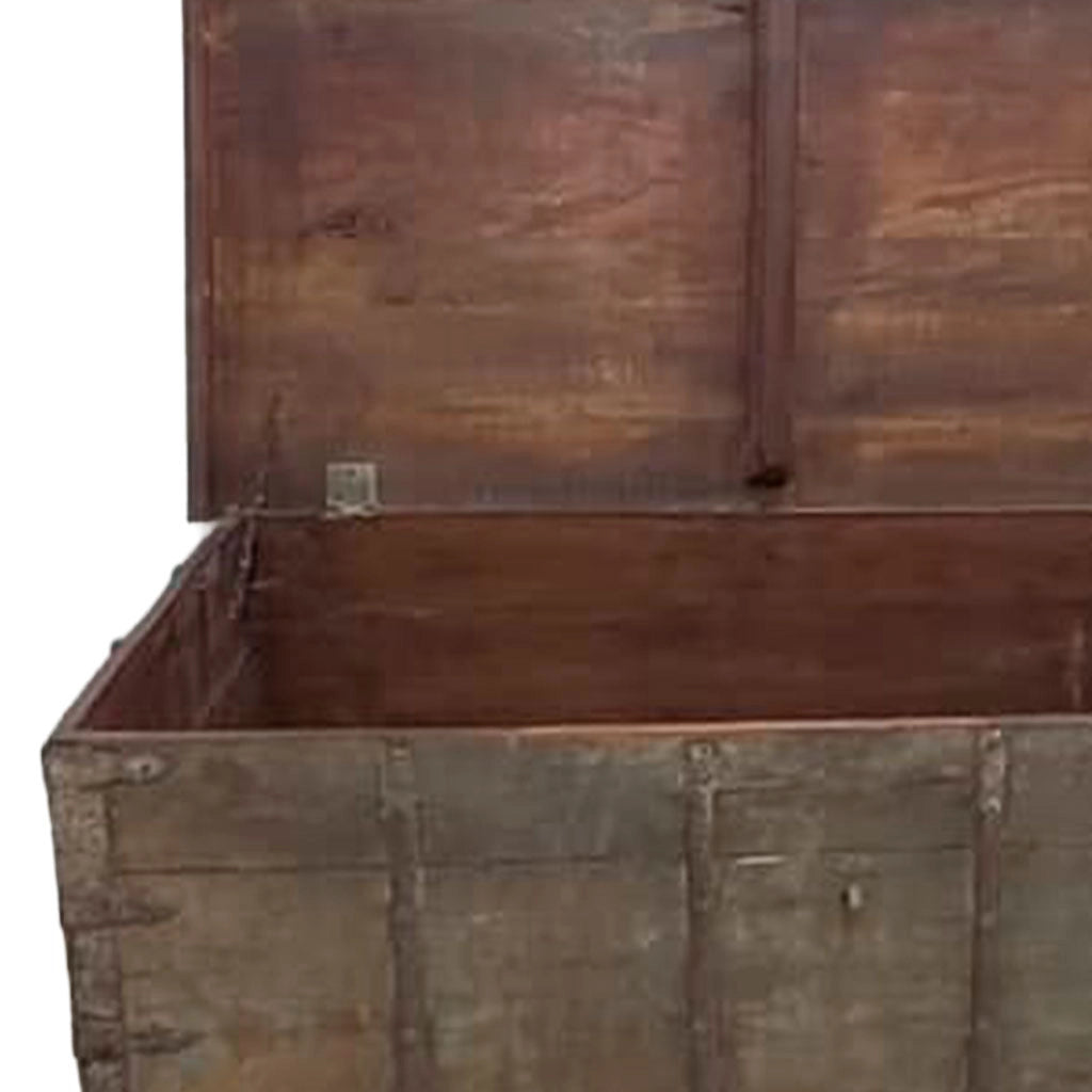 Mesa baúl de madera acabado artigianale marrone 123x77x45h cm