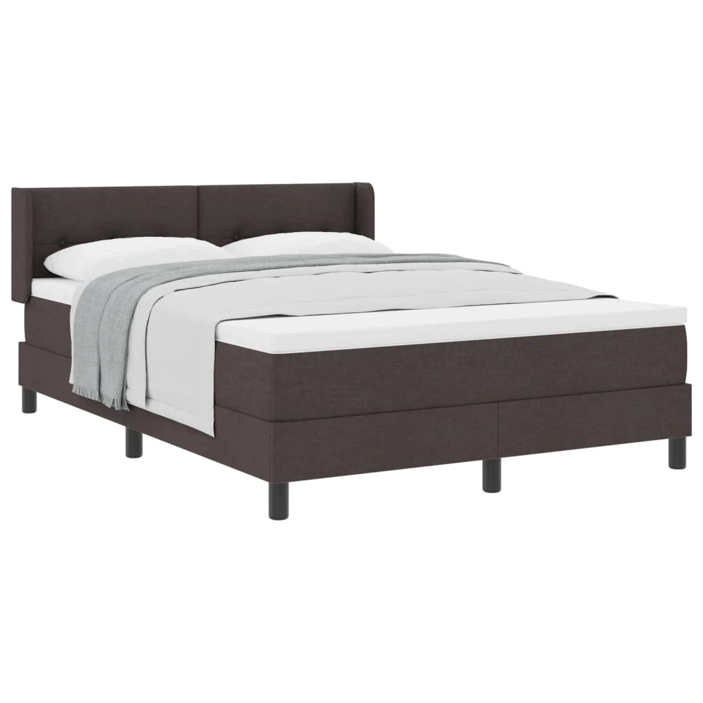 Letto a molle con testiera Marrone Scuro 200 x 140 cm Tessuto 3341107