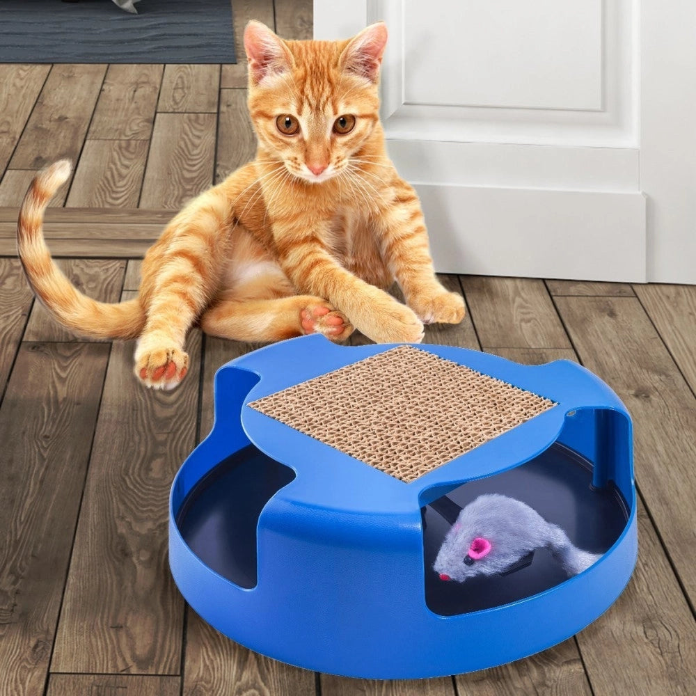 Trade Shop - Tiragraffi Tira Graffi Gioco Per Catti Gatto Circolare Con Topolino Interno -