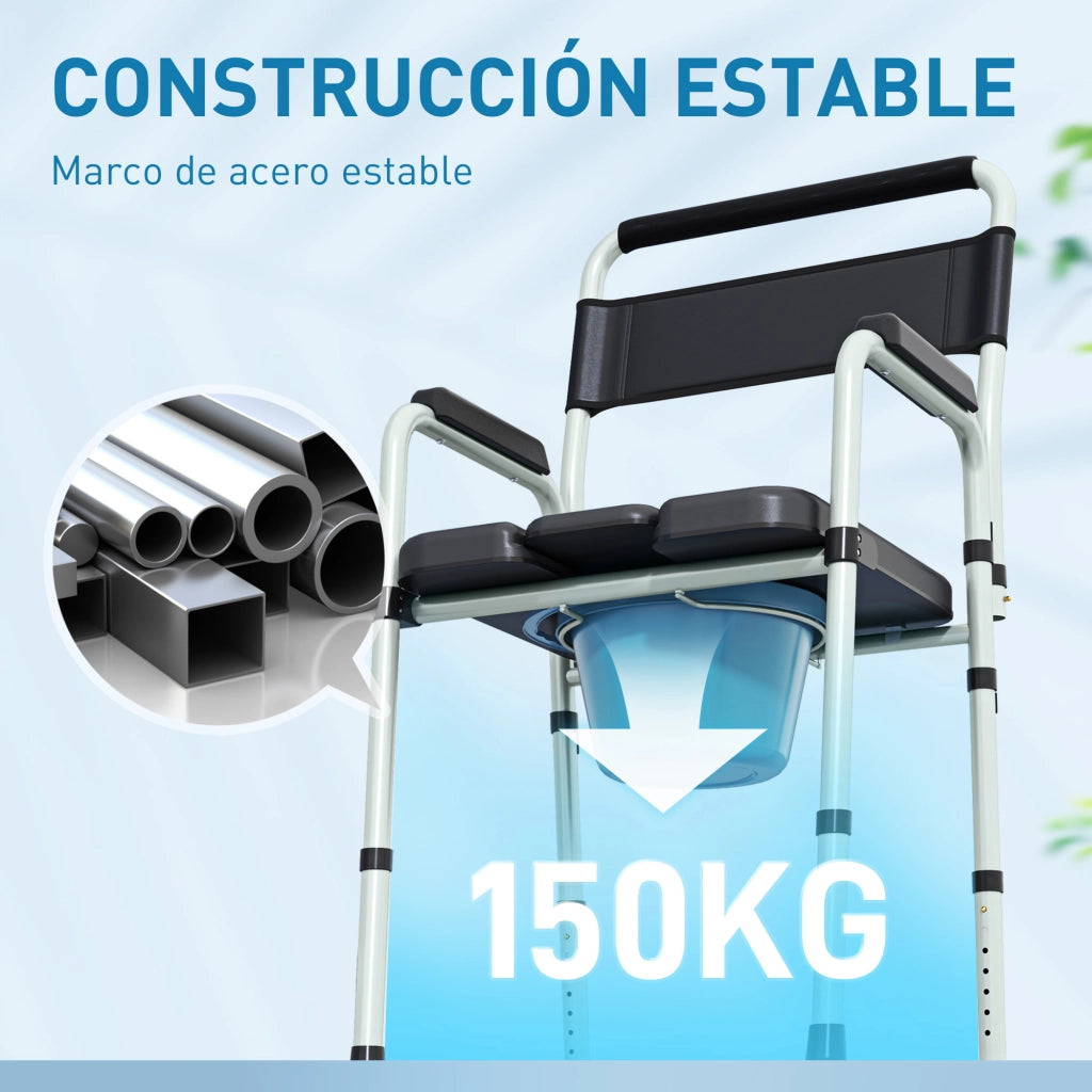 Sedia Pieghevole da Bagno ¨C Minimal ¨C Nero, 150 kg