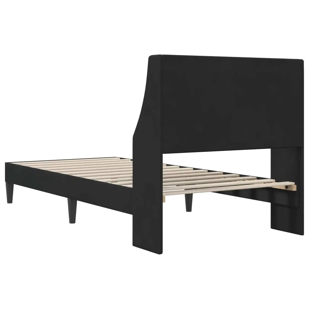 Struttura del letto con testiera-Giroletto Nero 90 x 190 cm Velluto 384876