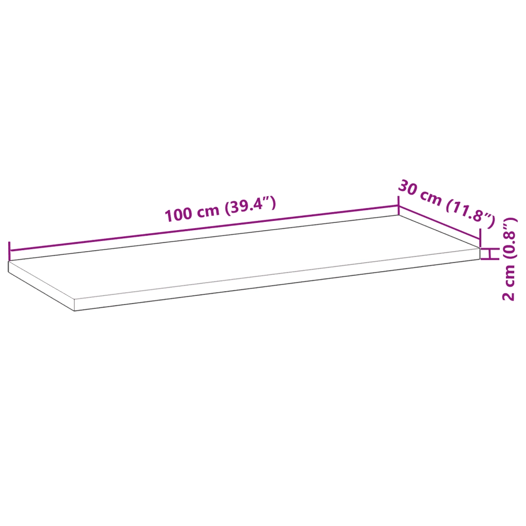 Mensole da Parete 4 pz 100x30x2 cm Legno Acacia Non Trattato 3279378