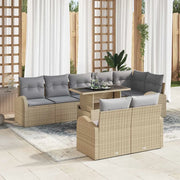 Set Divano da Giardino 9 pcs Beige e Grigio Chiaro polyrattan 3348666
