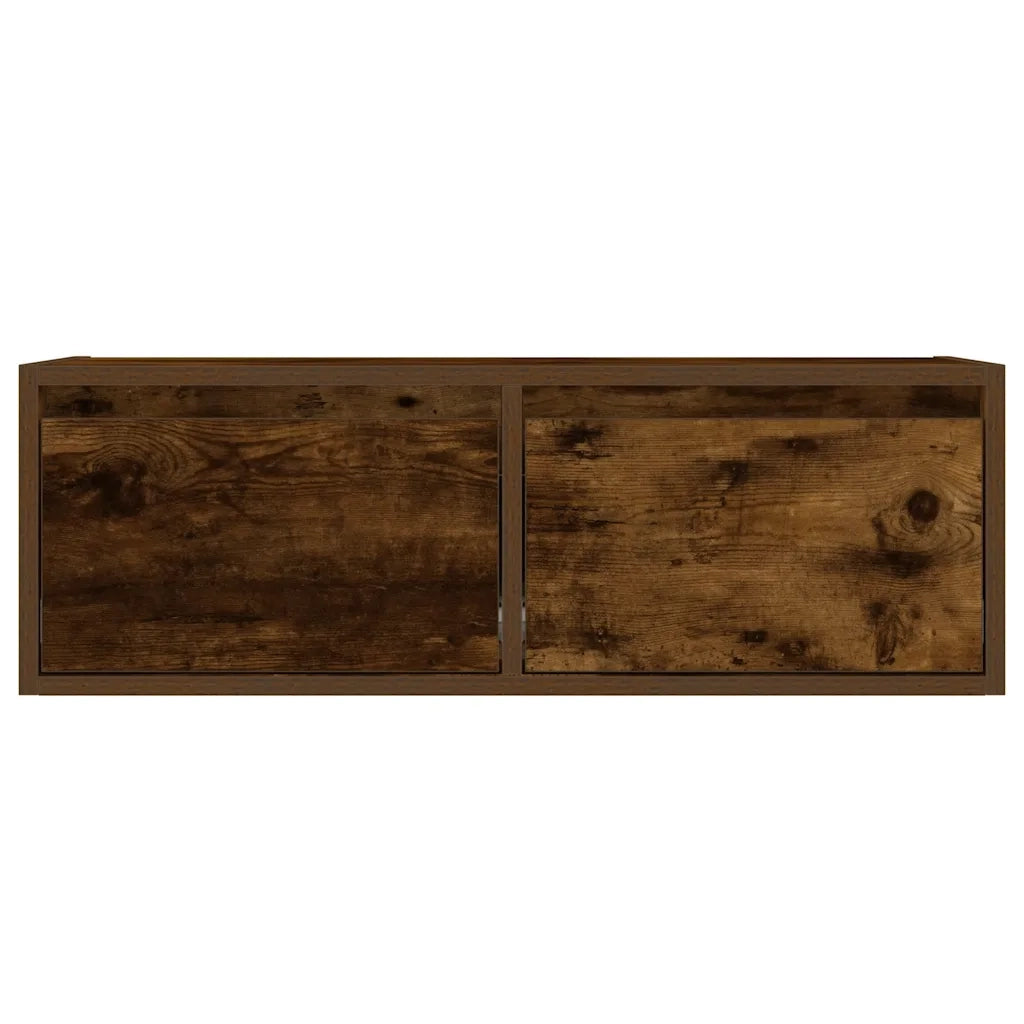 Mobile Porta TV con Luci LED-Mobile per TV-Credenza TV Rovere Fumo 75x35,5x25 cm