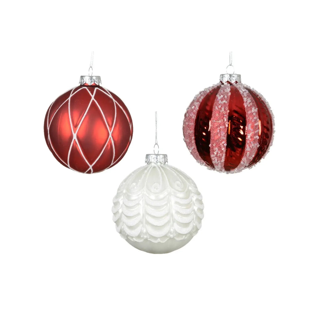 Pallina vt opaco - glitter lucido ass d10cm rosso