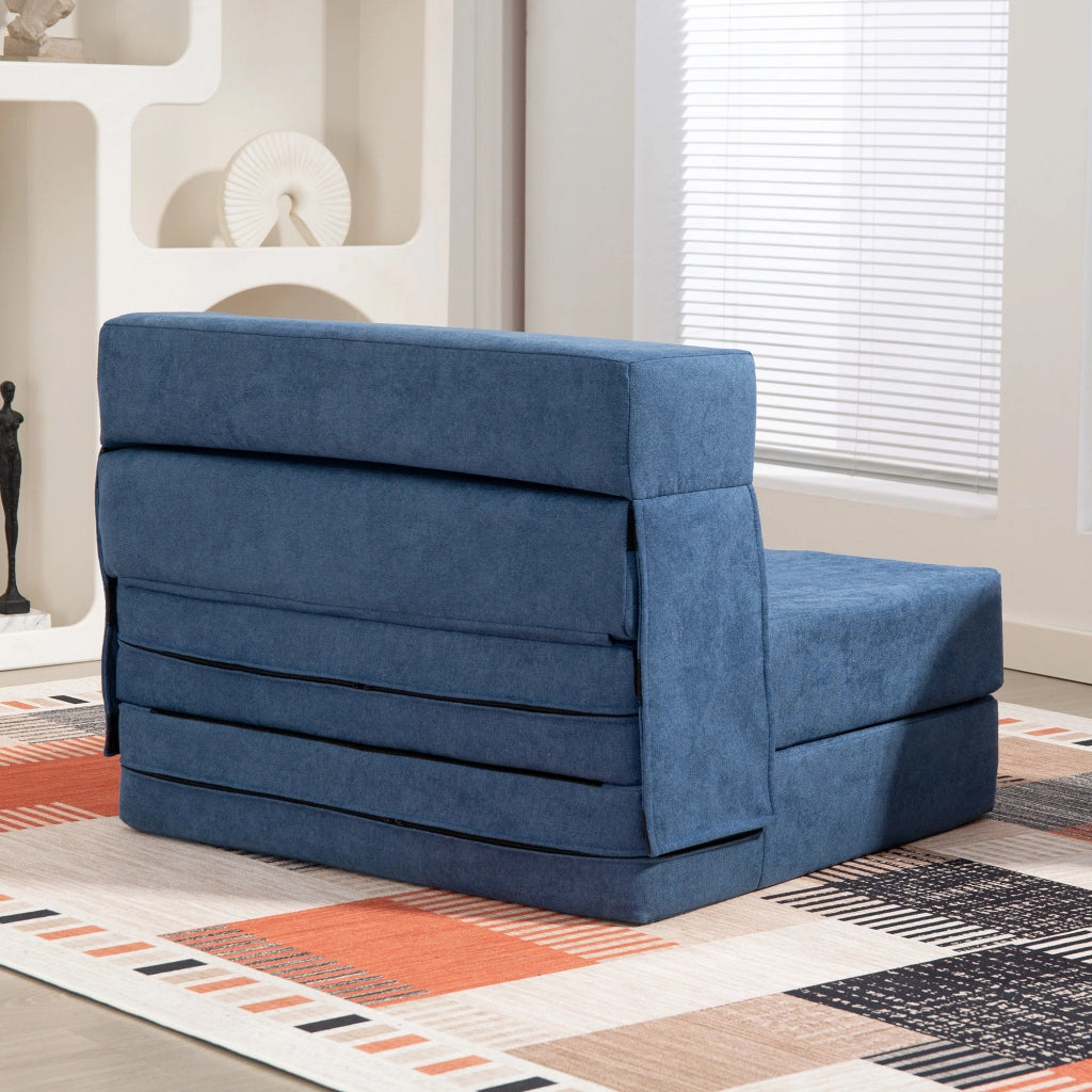 Divano letto trasformabile in materasso ¨C Xylo ¨C Schiuma con cuscini blu scuro