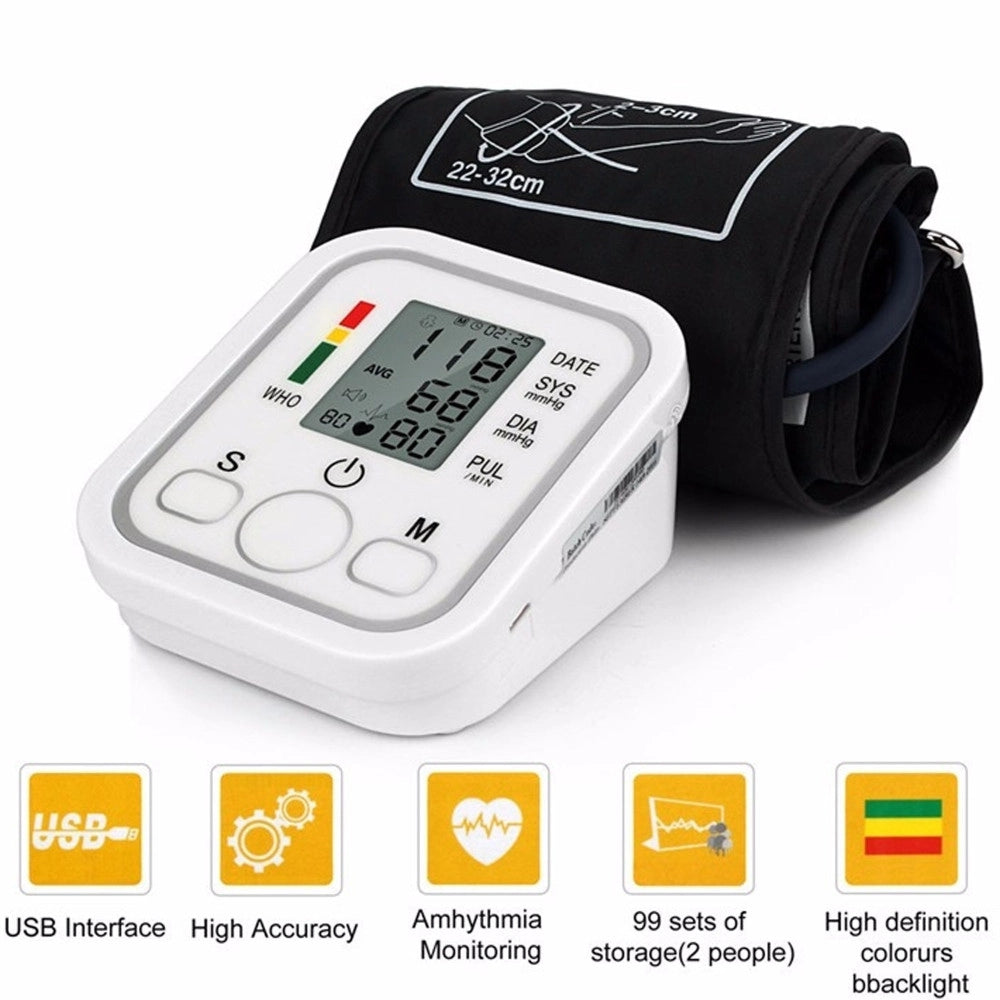 Trade Shop - Misuratore Di Pressione Da Braccio Automatico Sfigmomanometro Aritmia -