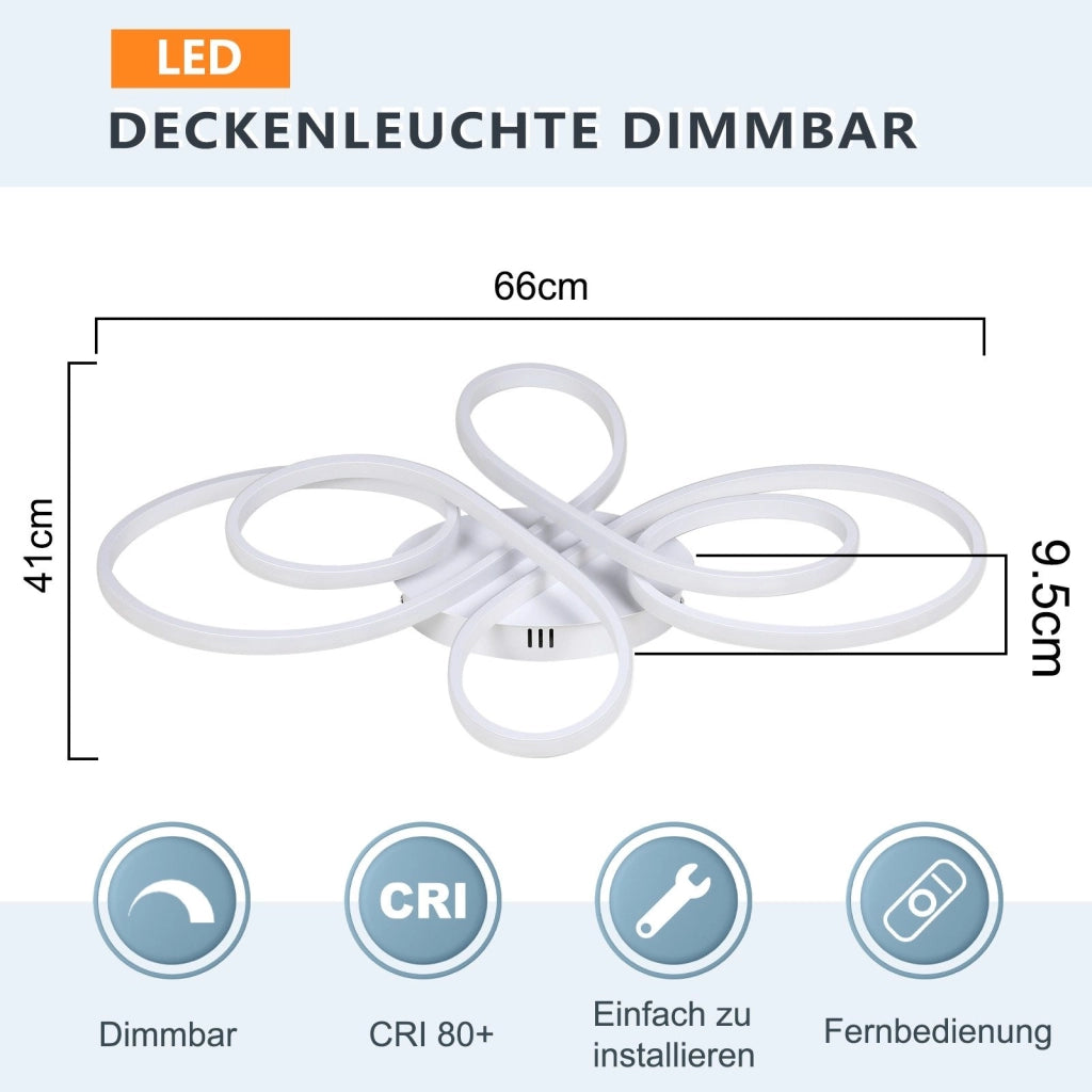 ZMH Lampada da soffitto plafoniera LED moderna dimmerabile telecomando design farfalla per corridoio