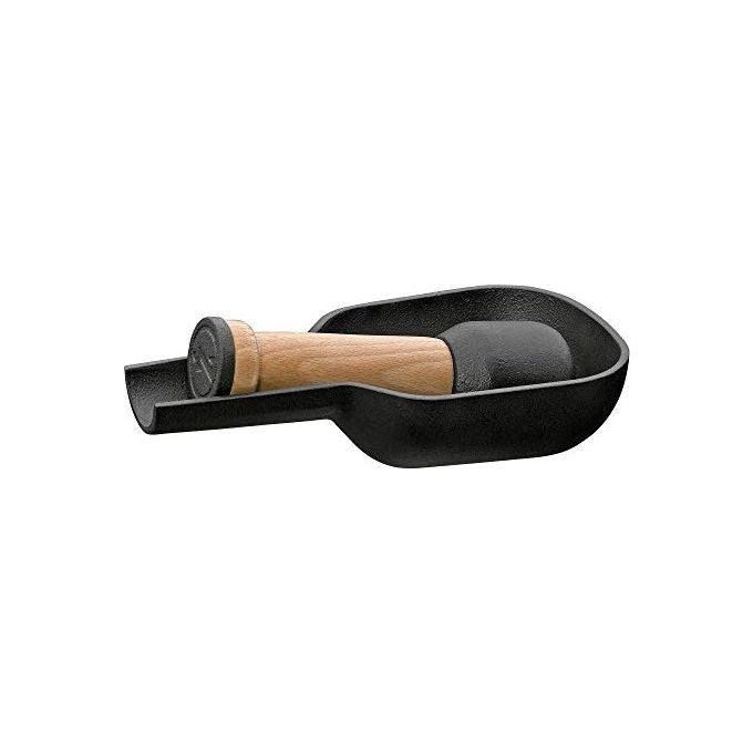 Zassenhaus M076097 Mortaio e Pestello in Ghisa con Beccuccio Versatore 17,5x9x5,5 cm colore Nero