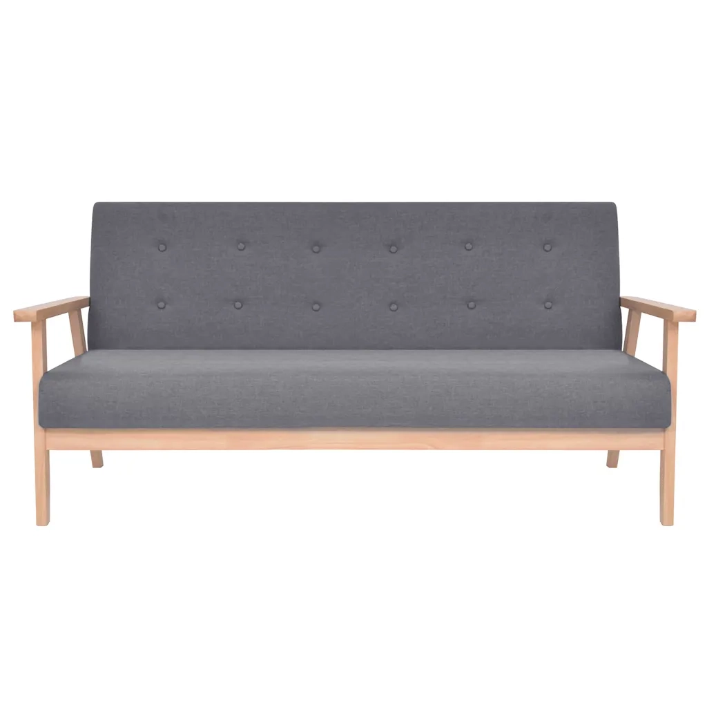 Set di Divani 3 pz in Tessuto Grigio Scuro 274926