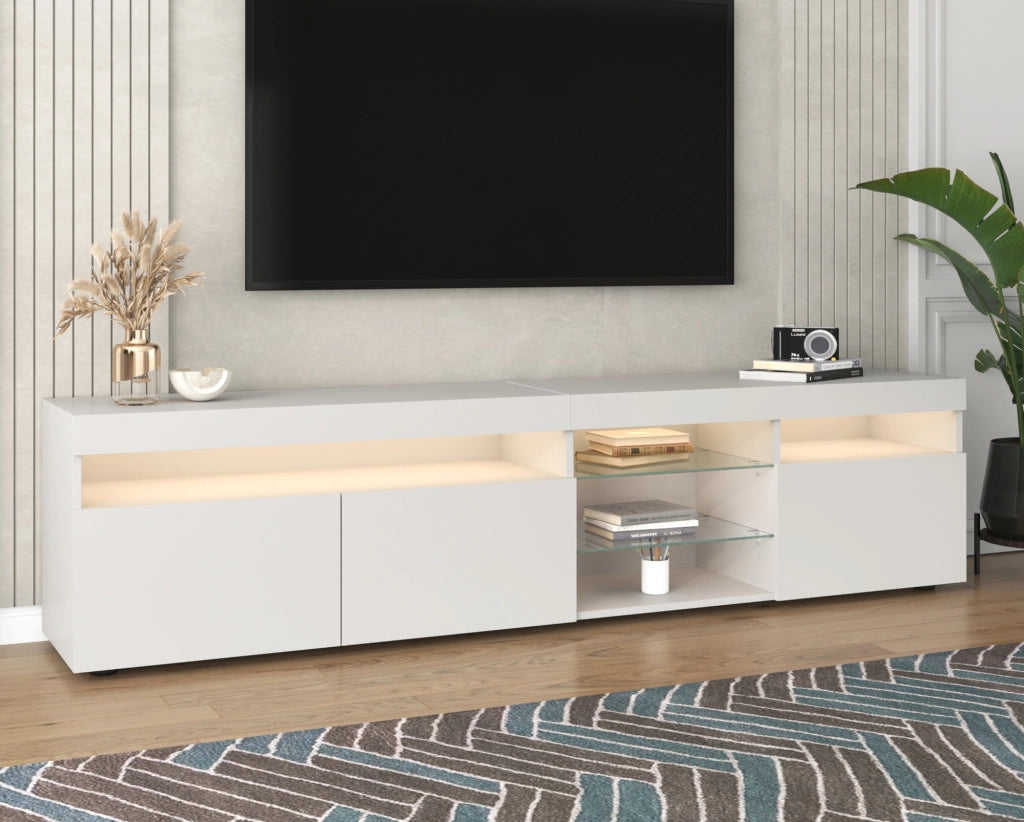 Mobile TV con LED ¨C MINIMAL ¨C Bianco, 180cm