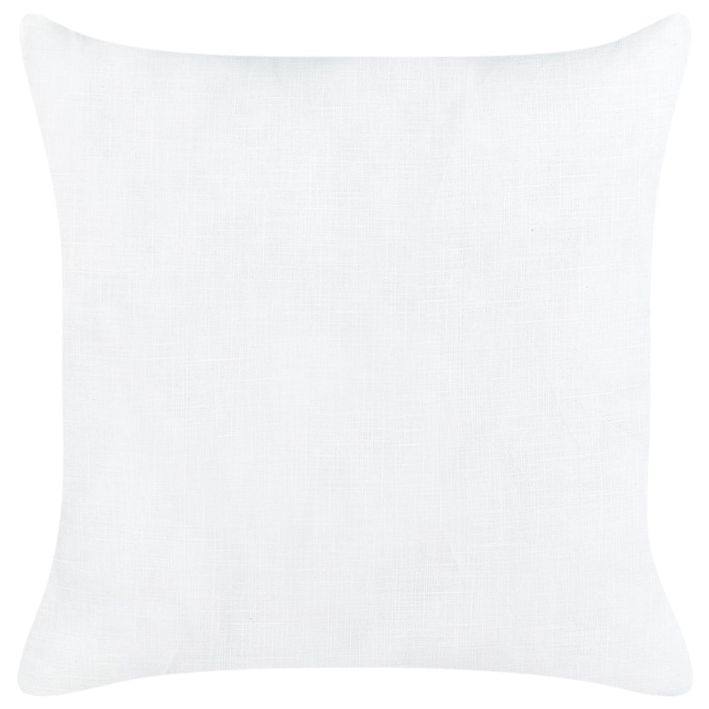 Set di 2 cuscini in lino e cotone bianco  con cerniera 50 x 50 cm accessori camera da letto